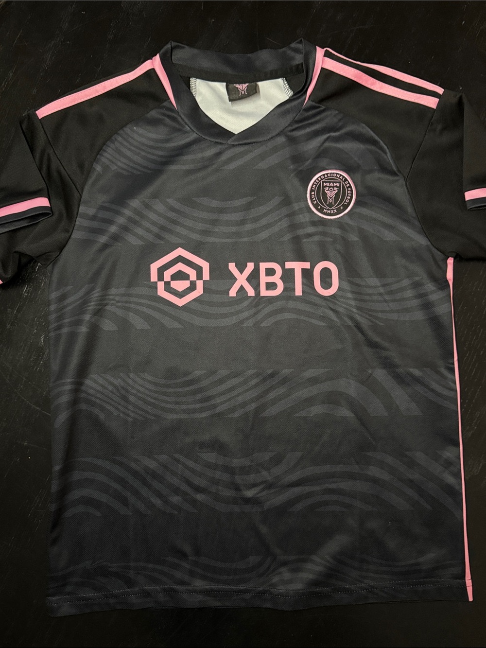 miami Messi Black and Pink Kids Soccer Jersey
